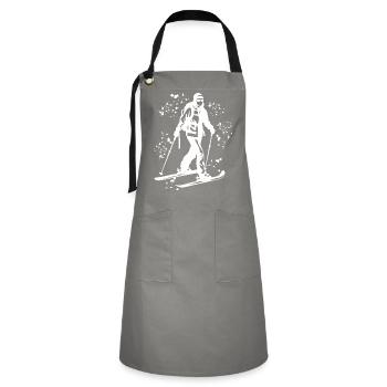 Alpiner Skifahrer Wintersport Skitouren - Kontrastschürze - Grau/Schwarz - Vorne - Zoe (177cm)