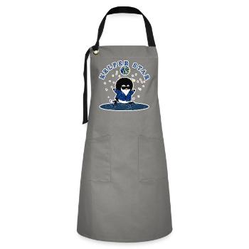Falkland Islands  Cool Disco Penguin Snow Skater - Artisan Apron - grey/black - Front - Zoe (177cm)