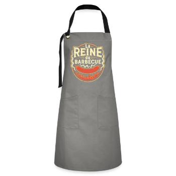 La Reine du Barbecue - Tablier contrasté - gris/noir - Devant - Zoe (177cm)