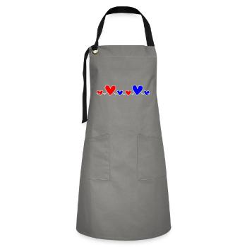 Family 4 Children Parents 2 Daughters 2 Sons Hearts - Artisan Apron - grey/black - Front - Zoe (177cm)