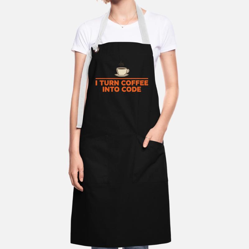 I Turn Coffee Into Code – Programmierer Retro Kontrastschürze