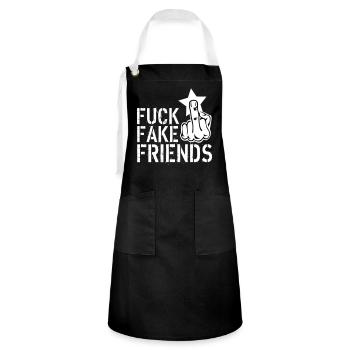 84 Doigts puants Doigts Moyens Fuck Fake Friends - Tablier contrasté - noir/blanc - Devant - Zoe (177cm)