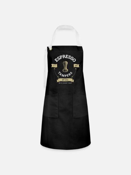 Espresso - Kontrastschürze - Schwarz/Weiß
