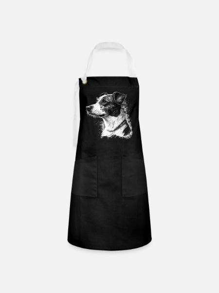 Jack Russell - Kontrastschürze - Schwarz/Weiß