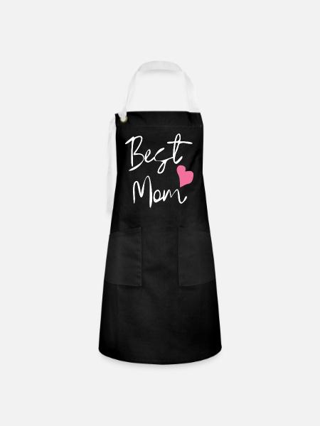 Best Mom - Kontrastschürze - Schwarz/Weiß