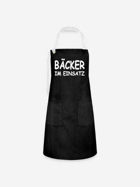 Bäcker - Kontrastschürze - Schwarz/Weiß