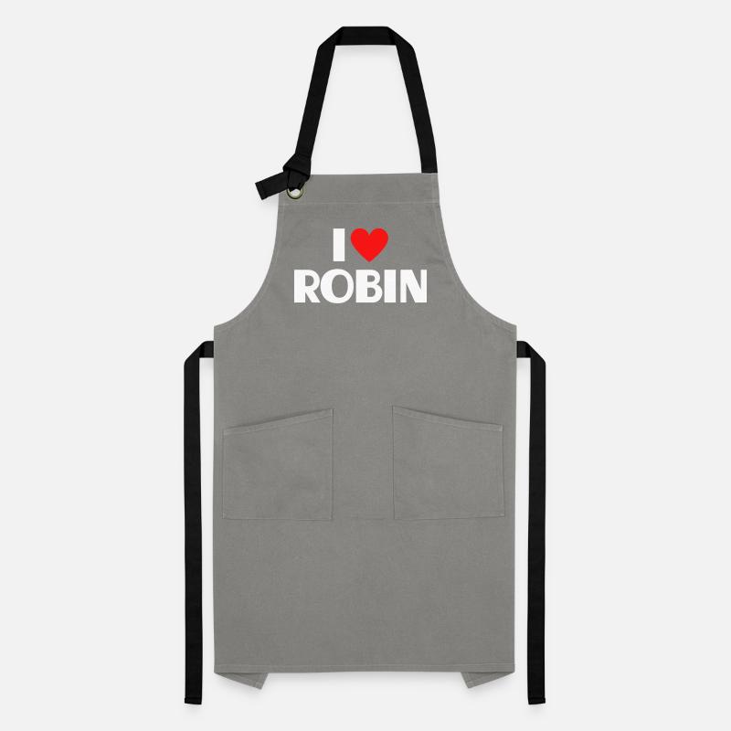 Ich liebe Robin rotes Herz Retro Statement  Kontrastschürze