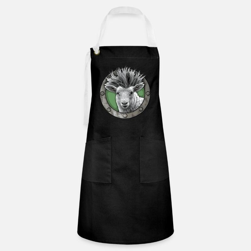 Punk sheep - Artisan Apron - black/white