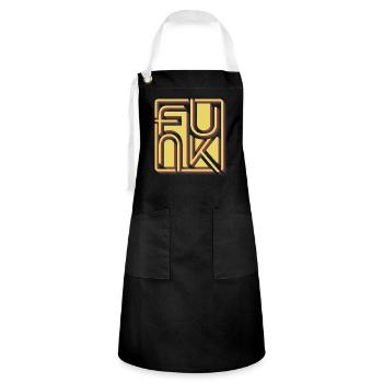 Funk Retro - Kontrastschürze - Schwarz/Weiß - Vorne - Zoe (177cm)