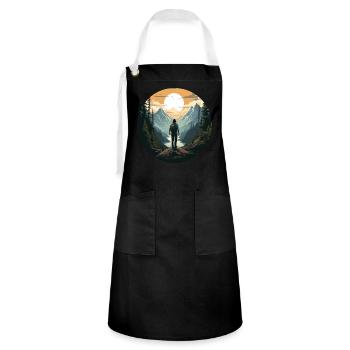 Forest Nature Trekking Adventure - Artisan Apron - black/white - Front - Zoe (177cm)