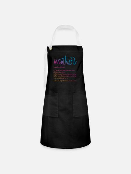 Mother - Kontrastschürze - Schwarz/Weiß