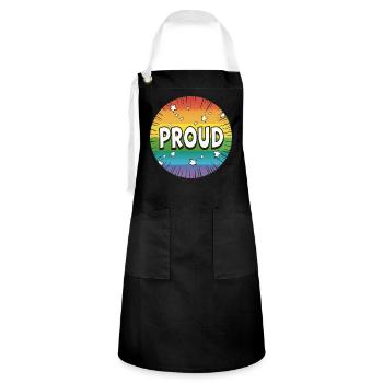 LGBTQ Proud - Kontrastschürze - Schwarz/Weiß - Vorne - Zoe (177cm)