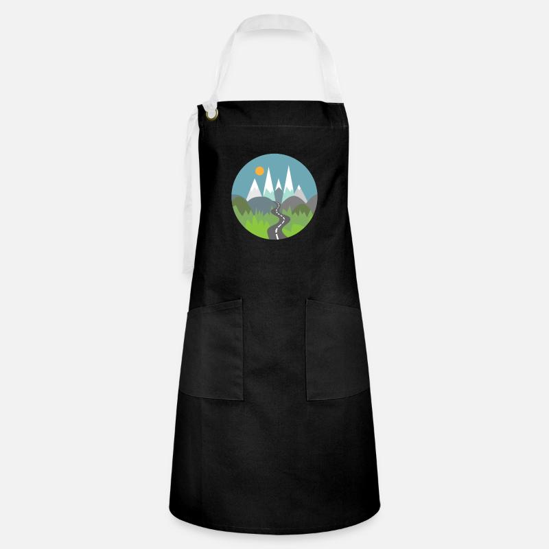 mountains - Artisan Apron - black/white