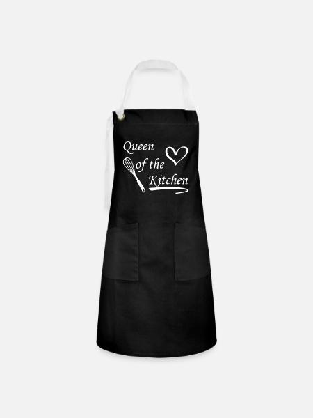 Queen of the Kitchen - Kontrastschürze - Schwarz/Weiß