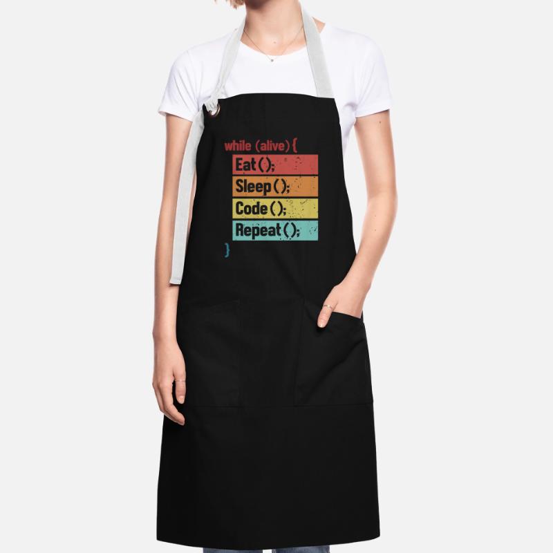 Eat Sleep Code Repeat Softwareingenieur Coder Kontrastschürze