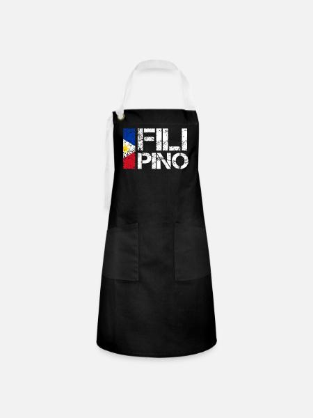 Filipino - Kontrastschürze - Schwarz/Weiß