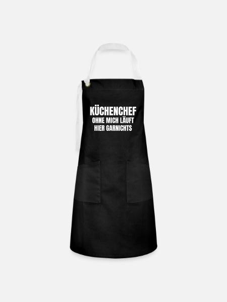 Küchenchef - Kontrastschürze - Schwarz/Weiß