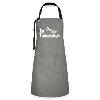 Trompete - Kontrastschürze - Grau/Schwarz - Vorne - Zoe (177cm)