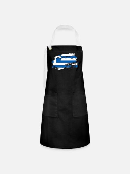 greece greece - Kontrastschürze - Schwarz/Weiß
