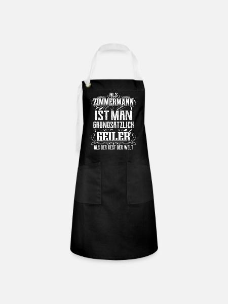 Zimmermann Handwerker Meister Zimmerer - Kontrastschürze - Schwarz/Weiß