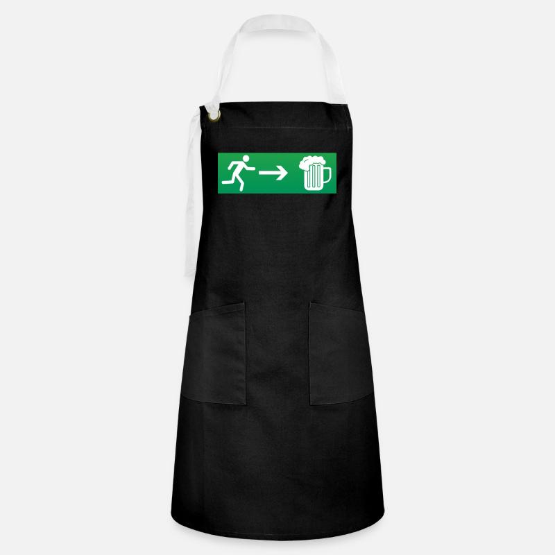 Emergency exit beer - Artisan Apron - black/white
