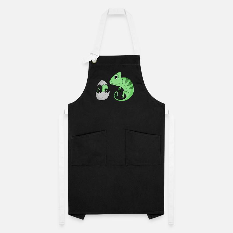 Caméléon avec bébé caméléon Tablier contrasté