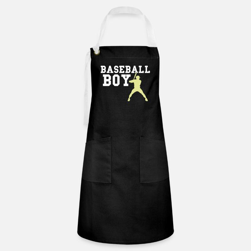 baseball dreng - Kontrastforklæde - sort/hvid