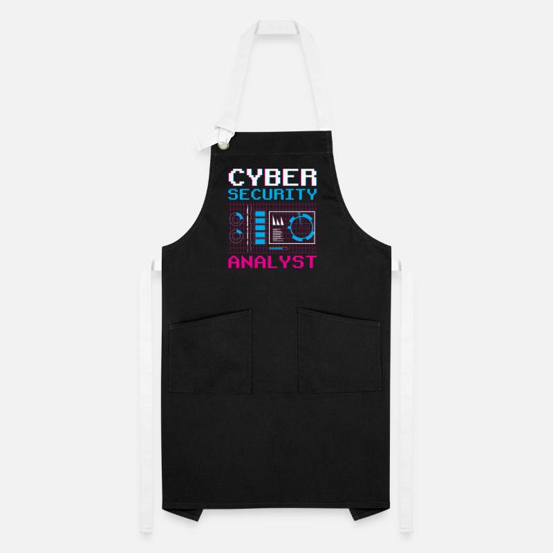 Analyste de cybersécurité IT Security Hacker Hack Tablier contrasté