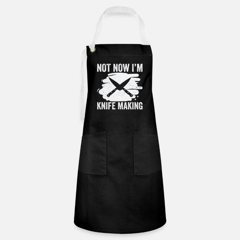 Knifemaking Knife Making Bladesmith Smithing Knife - Artisan Apron - black/white