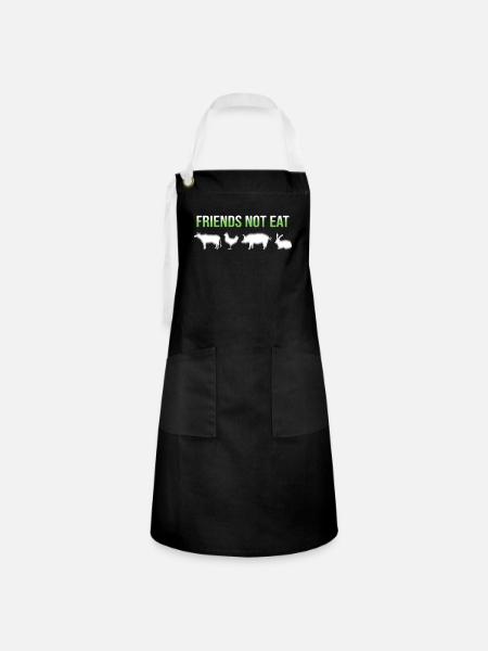 Vegetarier Veganer Spruch - Kontrastschürze - Schwarz/Weiß