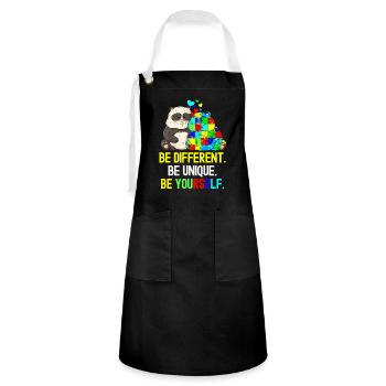 Autistic Tshirt Autimus Gift Asperger Children - Artisan Apron - black/white - Front - Zoe (177cm)