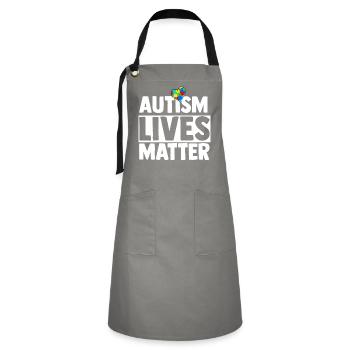 Autism Gift Autistic Asperger ADHD Autism - Artisan Apron - grey/black - Front - Zoe (177cm)