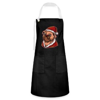 Christmas Ugly Christmas Gift Xmas Pug Pug - Artisan Apron - black/white - Front - Zoe (177cm)