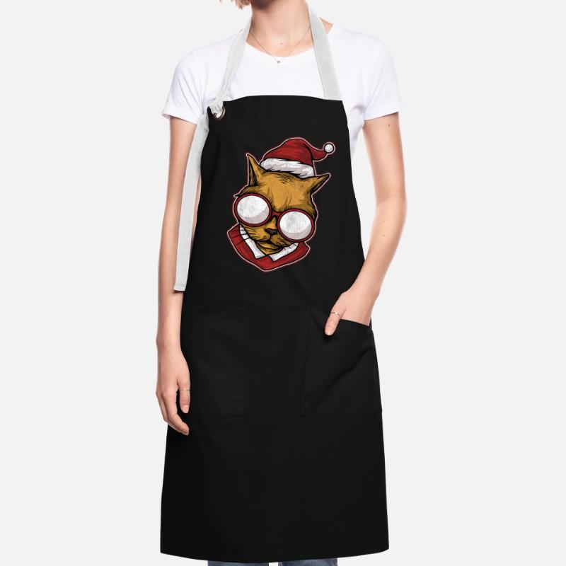 Pull de Noël moche Chat Tablier contrasté