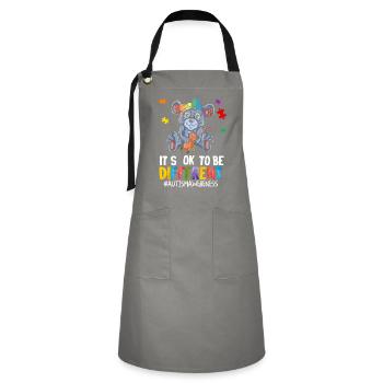 Autistic Autism Autism Awareness Day Asperger's Child - Artisan Apron - grey/black - Front - Zoe (177cm)
