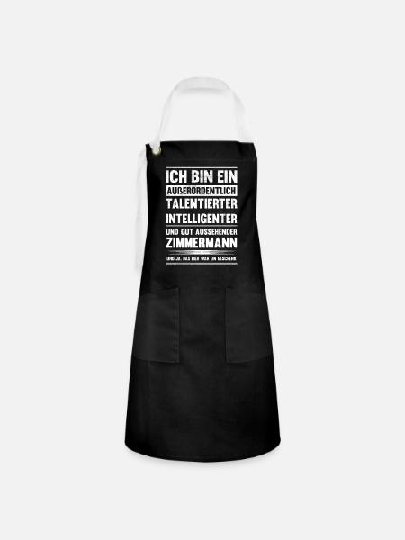 Zimmermann Talent Handwerker Zimmerer - Kontrastschürze - Schwarz/Weiß