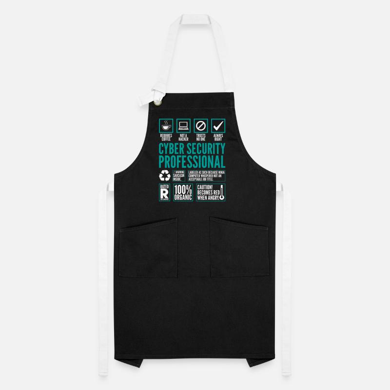 Cyber Security Professional Facts Coding Hacker Tablier contrasté