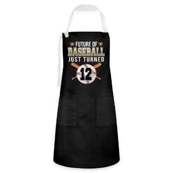 Future of Baseball Just Turned 12 | 12th birthday - Artisan Apron - black/white - Front - Zoe (177cm)