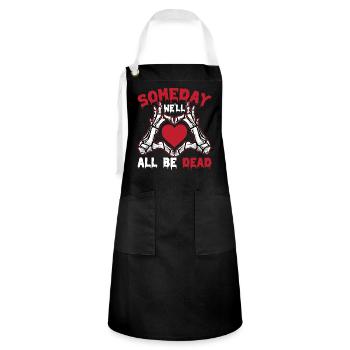I just wait until it's quiet Halloween - Artisan Apron - black/white - Front - Zoe (177cm)