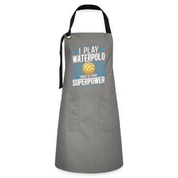 Water Polo Vintage I Play Water - Artisan Apron - grey/black - Front - Zoe (177cm)