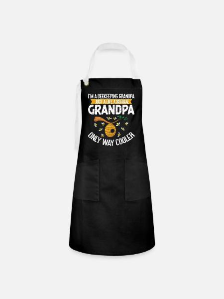 Beekeeper Opa Imker Geschenk - Kontrastschürze - Schwarz/Weiß