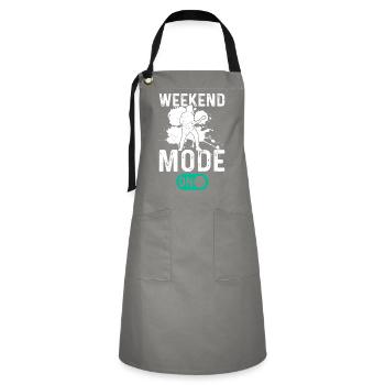 Bass Guitarist Bass Guitar Player - Weekend Mode O - Kontrastschürze - Grau/Schwarz - Vorne - Zoe (177cm)