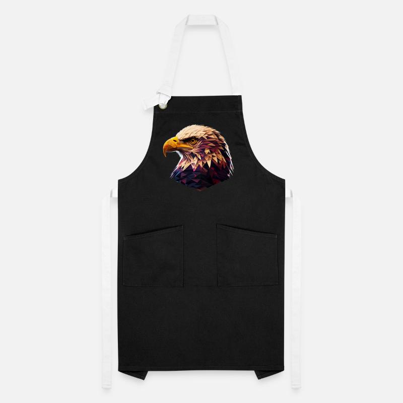 Cool polygon design with a bald eagle Artisan Apron