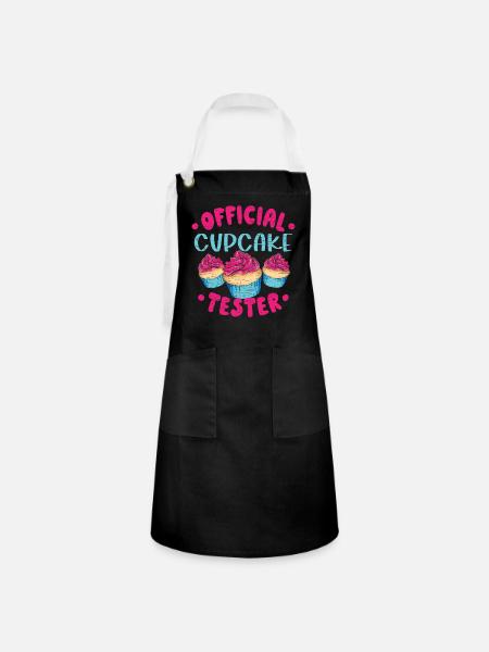 Cupcake - Kontrastschürze - Schwarz/Weiß