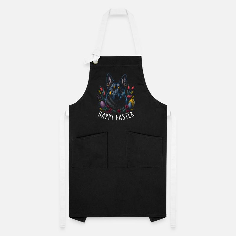 Easter Spring German Shepherd Dog Artisan Apron