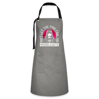 Don't let pink fool you - Bubble Goth - Artisan Apron - grey/black - Front - Zoe (177cm)