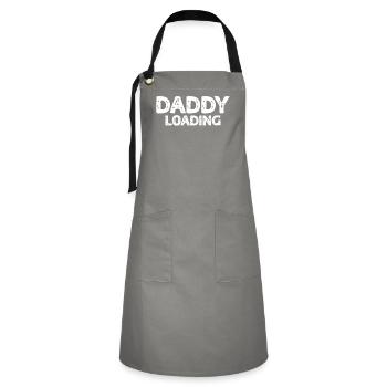 Daddy Loading - Father's Day Daddy Father's Day - Kontrastschürze - Grau/Schwarz - Vorne - Zoe (177cm)