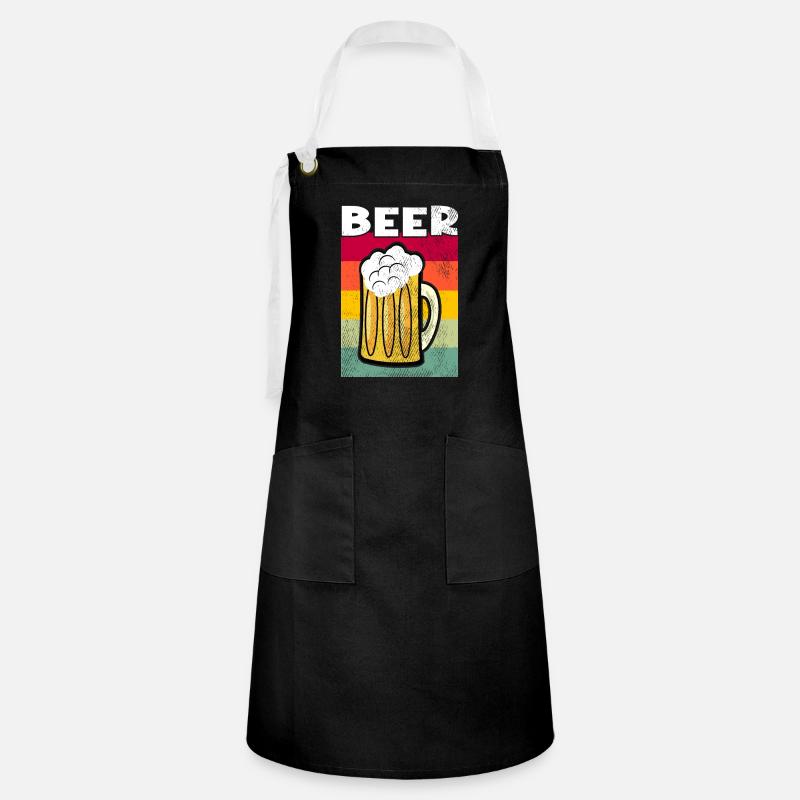 Beer Retro - Artisan Apron - black/white