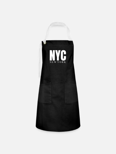New York - Kontrastschürze - Schwarz/Weiß