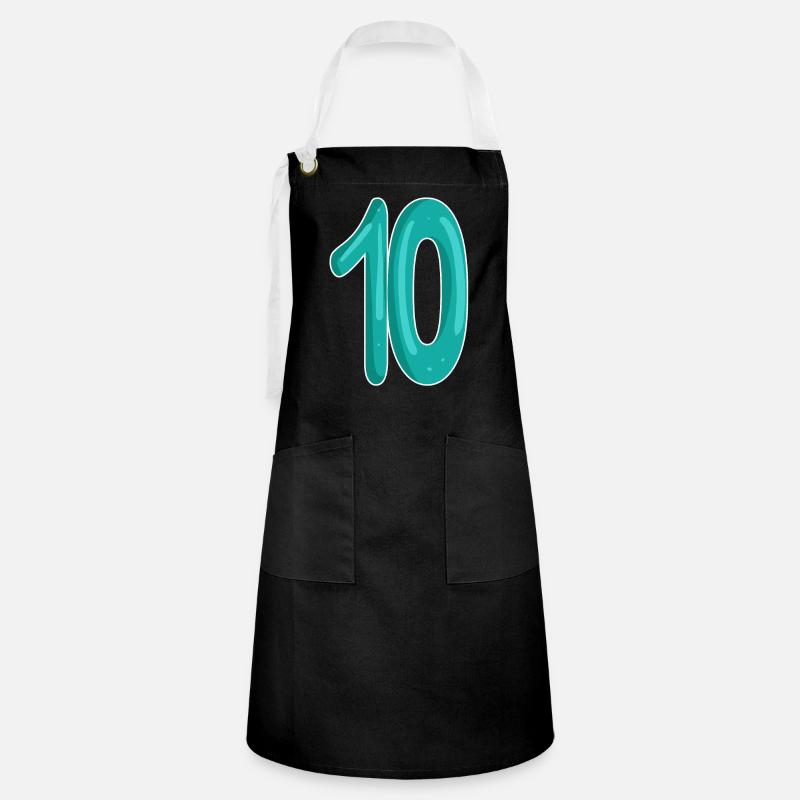 Dix numéros 10 - Tablier contrasté - noir/blanc